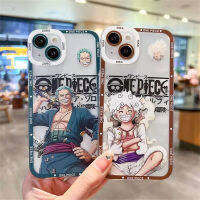 เคสมือถือสำหรับ Samsung Galaxy A20 A31 A30 J4 A50 A51 A71 S10 S20 S21 S22 S23 S30 FE Plus Ultra 5G Note 10 Lite Plus J6 J7 Plus เคส Plus ฝาปิดแบบใสกันกระแทกตาของนางฟ้าแบบญี่ปุ่นอะนิเมะเรื่องวันพีช Luffy Zoro โปร่งแสงการ์ตูนร้อนนุ่ม