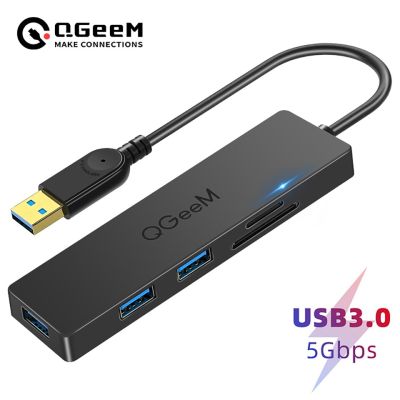 QGeeM ฮับ USB อะแดปเตอร์3.0 0.11เมตรเครื่องอ่านการ์ดแยก USB สำหรับ Xiaomi แล็ปท็อป Macbook Pro USB ฮับ3.0อุปกรณ์เสริมสำหรับคอมพิวเตอร์พีซี FONA