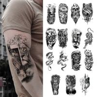 hot【DT】 15pcs Temporary Sticker Snake Tiger Wolf Totem Men Waist Arm Fake Tattoos