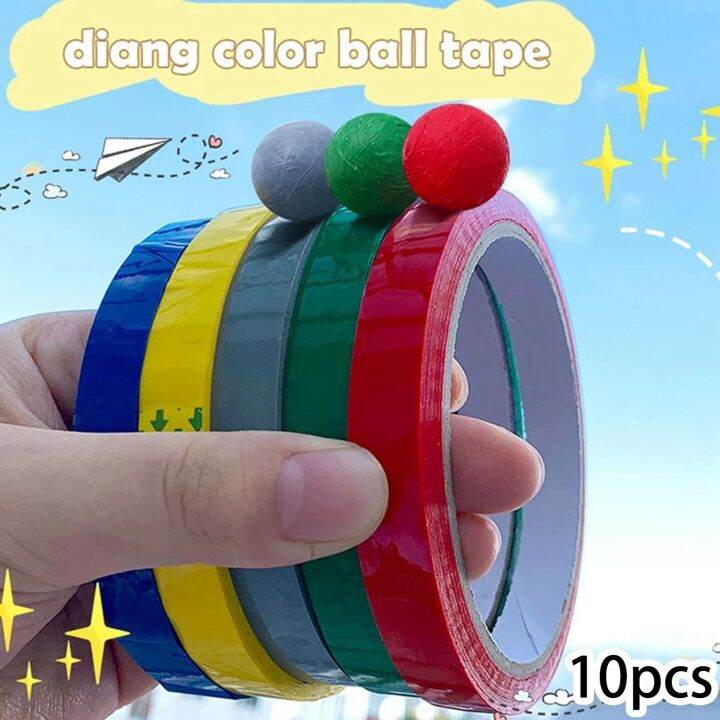 10pcs-funny-decompression-toys-candy-color-creative-sticky-ball-rolling-tapes-adhesive-tape-for-children-home-school-party-gifts