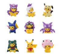 9 Pcs Pikachuตุ๊กตาขยับแขนขาได้การ์ตูนPokemonerคอสเพลย์Gastly Haunter Gengar Mimikyu Miniชุดเค้กตกแต่งเด็กชายของขวัญวันเกิดของเล่นสำหรับเด็ก