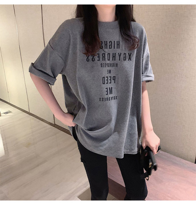 พร้อมส่ง-เสื้อทีเชิร์ตเสื้อยืดคอกลมแฟชั่น-สินค้ายอดฮิต-อินเทรนด์สุดๆ-เสื้อผ้าเเฟชั่นผู้หญิง-สไตล์เกาหลี