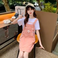 CUI YI SHOP Girls fashionable suit 2023 new style childrens summer suspender two-piece set girls Internet celebrity hot street