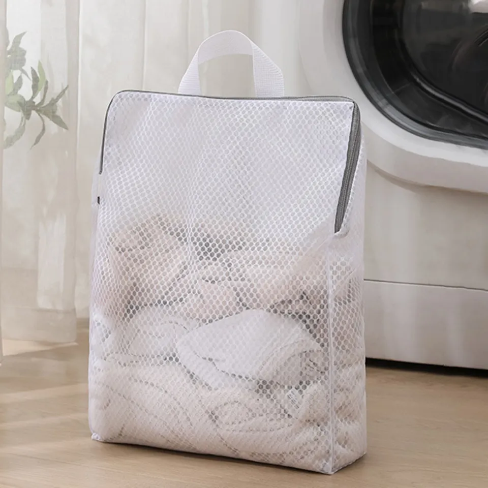 caosu Travel Laundry Bag Large Capacity Foldable Mesh Laundry Bag with  Handle Ideal Travel Garment Pouch for Clothes Underwear Zippered Mesh Washing  Bag