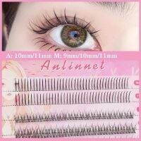 Anlinnet Fishtail + A-Type ขนตาปลอมห้าแถวผสมขนตาปลอมธรรมชาติแบบคลัสเตอร์ขนตาปลอม