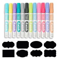 Liquid Chalk Markers 12 Pack With 40 Chalkboard Labels 3mm Morandi Color Pens Dry Erase Markers for Windows  Glass  ChalkboardHighlighters  Markers