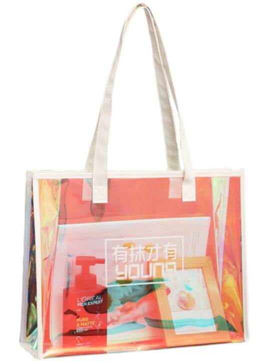 childrens-day-gift-bag-colorful-pvc-transparent-laser-handbag-plastic-bag-gift-bag-high-end-packaging-may