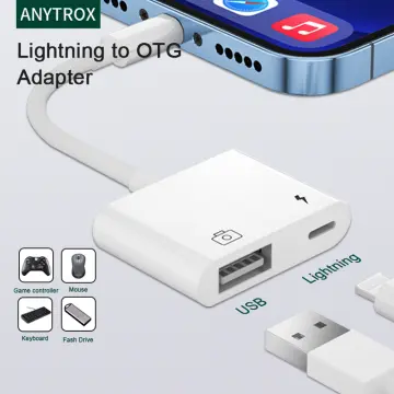 USB Camera Adapter, USB Female OTG Adapter Compatible with iPhone iPad,  Portable USB Adapter for iPhone with Charging Port, No Application, Plug  and Play 
