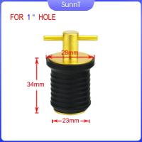 SunnT 1 Inch Rubber &amp; Brass Turn Boat Hull Livewell Drain Plug Marine Assembly