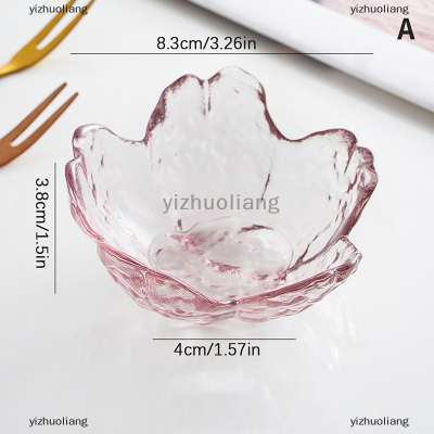yizhuoliang จานแก้วขนาดเล็กสไตล์ญี่ปุ่นสีทอง Inlay แก้วซอสชามมินิจานปรุงรส