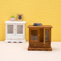 1/12 Miniature Dollhouse Display Cupboard Doll House Cabinet Showcase Dollhouse Furniture Decoration Accessories