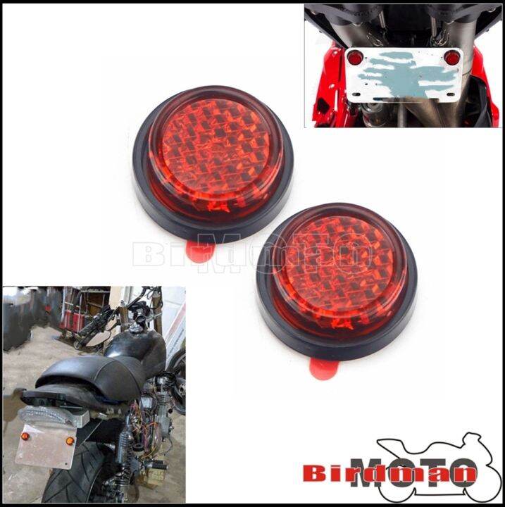 2/4 Pcs 20mm Motorcycle Red Number Plate Reflector Strips Warning Safe