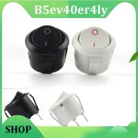 Merlin Irving Shop 2/5pcs Black White 2PIN ON/OFF Round Rocker Toggle Power Button Switch 6A/250VAC 10A 125V AC cap with Plastic Push