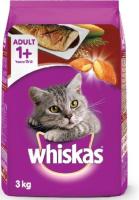 WHISKAS® Cat Food Dry Pockets Adult Grilled Saba Flavor 3 kg วิสกัส®อาหารแมวชนิดแห้ง แบบเม็ด พ็อกเกต สูตรแมวโต รสปลาซาบะย่าง 3กก. 1 ถุง