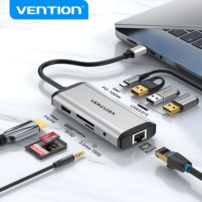 Vention USB C HUB Type C to USB 3.0 Dock Station USB C HDMI RJ45 4K for MacBook Pro Air Accessories Type C 3.1 Splitter USB HUB
