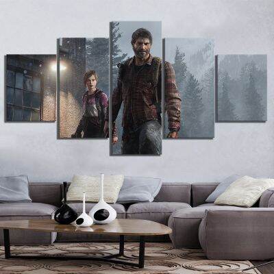 Zhangyanhui2 The Last Of Us 5แผงภาพวาดเกม-ผ้าใบพิมพ์โปสเตอร์สำหรับตกแต่งบ้าน-กรอบโมดูลาร์-ภาพผนังศิลปะสำหรับห้องนั่งเล่น5ชิ้น