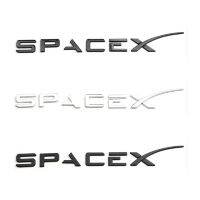 Chrome Black Trunk Letters SPACEX Emblems Front Rear T Shape Badges for TESLA SPACE X