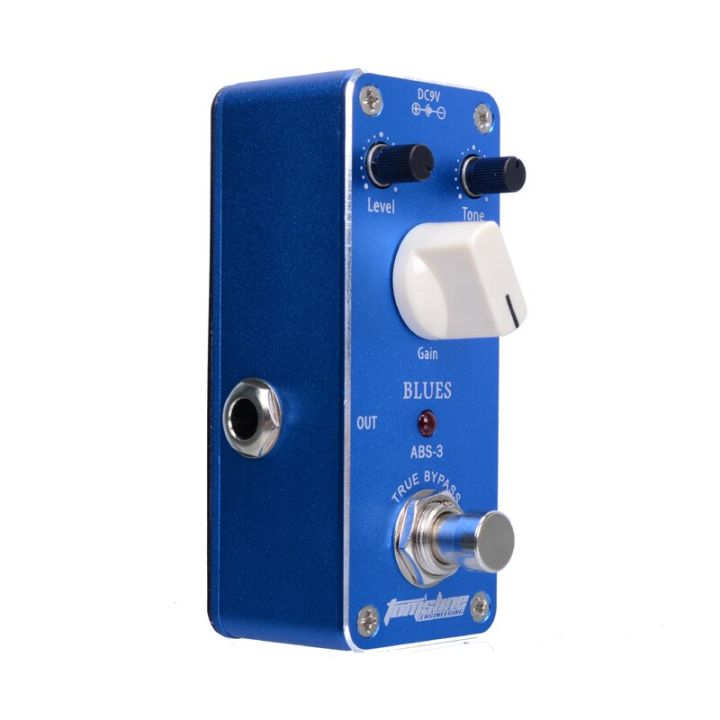 aroma-abs-3-blues-mini-guitar-effect-pedal-truebypass-gain-tone-level-adjustable-free-connector