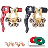 1 Pair Quick Release Disconnect Car Battery Terminals Connector Battery Bornes Cable Terminal Adapter Copper Clamps Clip Screw