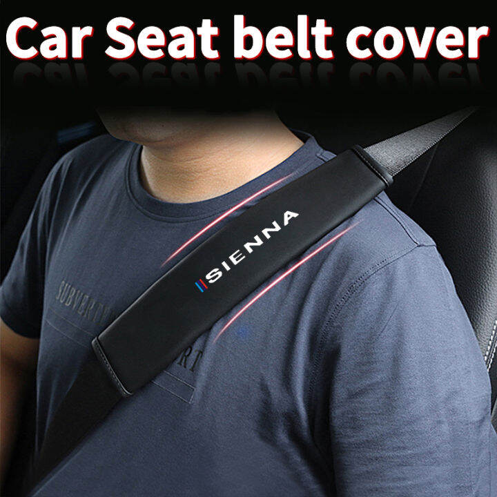 อุปกรณ์เสริมรถยนต์แผ่นนิรภัยหนังสำหรับรถยนต์-2ชิ้นสำหรับ-toyota-sienna-เข็มขัดนิรภัยแบบทั่วไปสำหรับรถยนต์