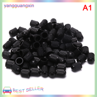 yangguangxin 100 pcs ยางวาล์วหมวกสีดำพร้อม O Rubber Ring, Universal Stem covers