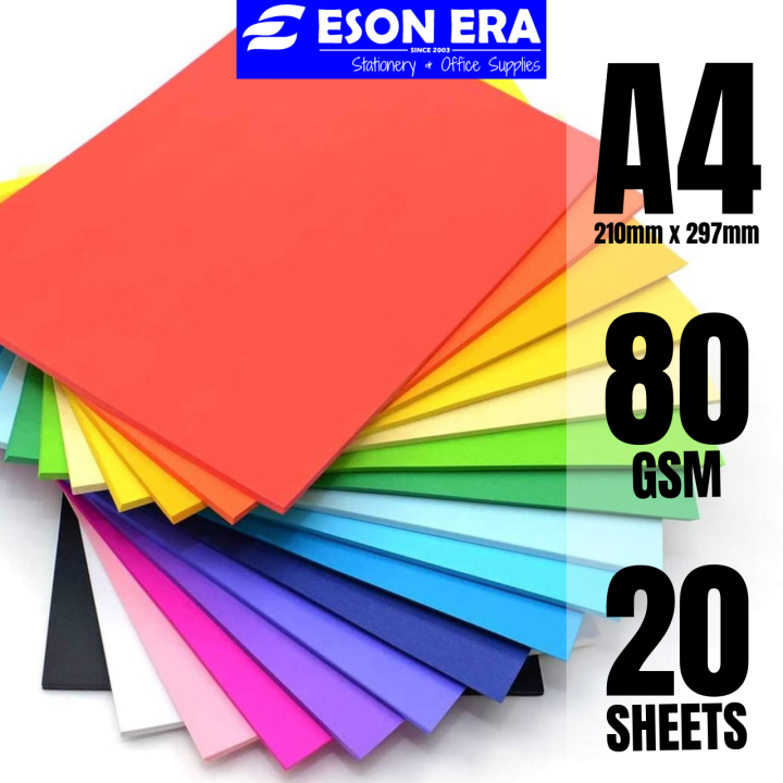 Colour Paper 80gsm A4 20sheets / Pack Kertas Warna | Lazada