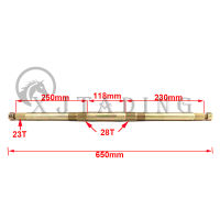 รถ A 650มิลลิเมตร23ครั้งเพลาหลังเหมาะสำหรับ DIY จีน50cc 70cc 90cc 110cc 125cc Go K Art Buggy Quad Bike อุปกรณ์เสริมรถมอเตอร์ไซด์ไฟฟ้า