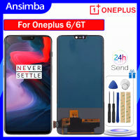 Ansimba จอ OLED สำหรับ OnePlus 6/6T แสดงหน้าจอสัมผัส Digitizer อะไหล่ประกอบหน้าจอจอแสดงผล TFT LCD