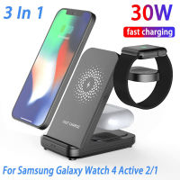 30W 3 In 1 Wireless Charger Stand สำหรับ 14 13 12 X Samsung S22 S21 Applegalaxy Watch Fast Charging Dock Station