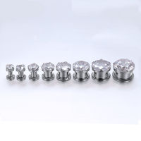 4-25mm Gold Ear Expander Body Piercing Jewelry Cubic Zirconia Flesh Stretcher Stainless Steel Screw Ear Tunnels And Plugs