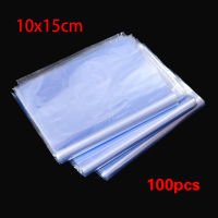 2sql 100pcs Storage Bag Pvc Heat Shrink Film Bag Seal Flat Mouth Heat Shrink Wrap Blower Heat Waterproof Blue Transparent Plastic Bag DIY