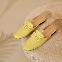 Women Flat Shoes Leather Summer Candy Color Walk Shoes Slip-on Lazy Loafers Causal Moccasin Comfortable Mules Driving Shoes