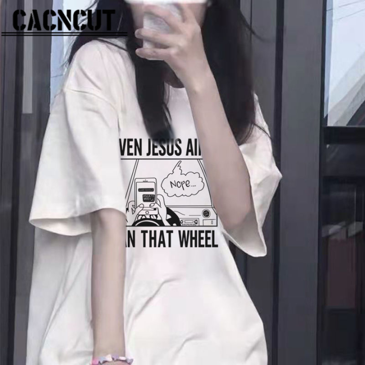 cacncut-เสื้อยืดเสื้อสไตล์แขนสั้นฮาราจูกุของผู้หญิงสีขาวพิเศษ-ฉบับภาษาเกาหลีฤดูร้อนท่อน้อยลม