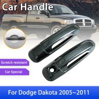 ขอบฝาครอบที่จับประตูคาร์บอนไฟเบอร์สำหรับ Dodge Dakota 2005 2007 2008 2009 2010 2011สติกเกอร์ตกแต่งฟิล์มป้องกันรถ