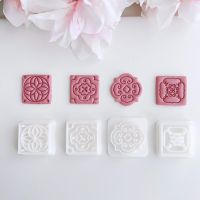 Vintage Flower Tile Pattern Polymer Clay Mold Ears Cutting Mold DIY Jewelry Pendant Brooch Decorative Clay Making Tools