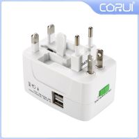 CORUI AC Power Charger Plug Adapter 2 USB Port World Travel AU US UK EU Smart Socket Converter Universal Travel Smart Socket