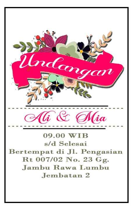 ISI 35 STRONG 002 AKAD MINI KARTU UNDANGAN KECIL PERNIKAHAN NIKAH