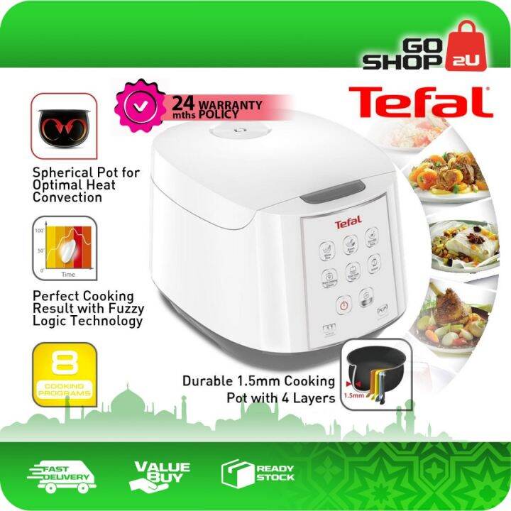 tefal fuzzy logic rice cooker 1.8 l 10 cups rk7321