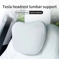 Car Seat Neck Pillow For Tesla Model 3 Y 2021 2022 Headrest Lumbar Support Soft Memory Neck Pillow Leather Seat Cushions