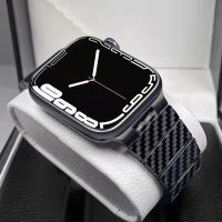 Carbon fiber strap For 7 45mm 41mm 6 5 4 SE 44mm 40mm smart watch luxury wristband For 3 2 1 42mm 38mm band