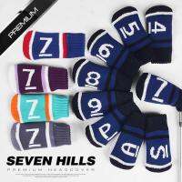 ✘✔ 23 ใหม่เกาหลี SEVEN HILLS หัวไม้กอล์ฟผ้าคลุมป้องกันผ้าขนหนูผ้าคลุมเหล็กถัก 9 แพ็ค