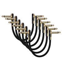 6PCS Guitar Patch Cables Right Angle 1/4 Guitar Cable for Guitar Effect Pedals