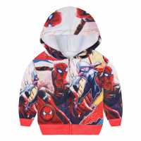 [ในสต็อก] Spidermans เด็กชายหญิงแขนยาว Hoodie Jacketie Jacket 2023ฤดูใบไม้ผลิฤดูใบไม้ร่วงเด็กใหม่แฟชั่นการ์ตูนพิมพ์ซิป Hooded Casual Jacket TA49