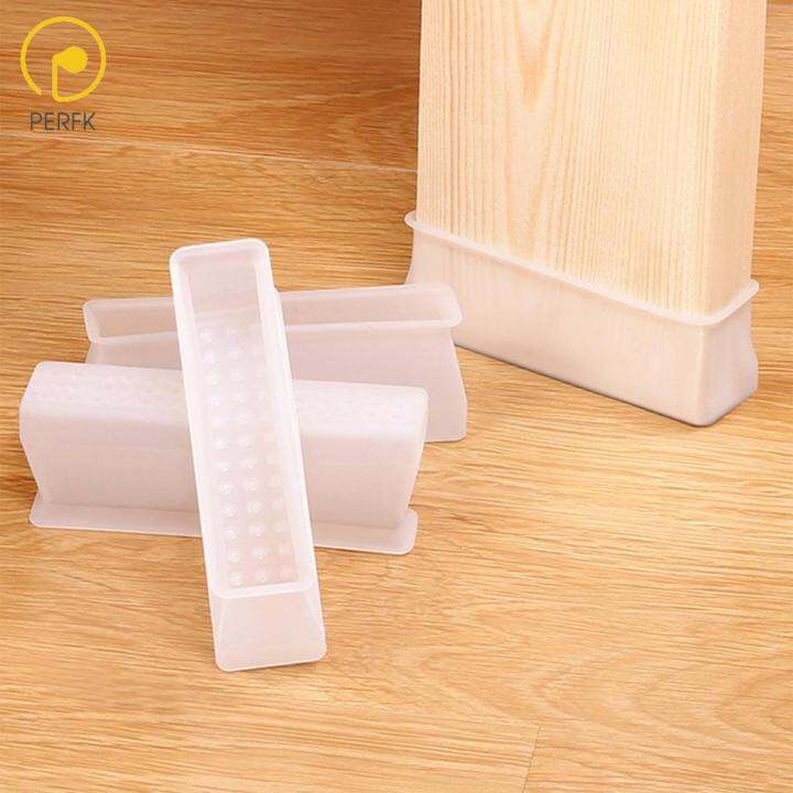 Perfk 4 Pieces Bed Feet Cover Feet Cover Decor Chair Leg Caps for Sofa