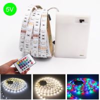 ⊙♘❖ tqw198 3XAA Battery 5V LED Strip Light 60 LEDs/m 2835 SMD IP20 Not Waterproof RGB Diode Tape 0.5M 1M 2M 3M 4M 5M Flexible Neon Ribbon For TV Backlight PC Screen Background Lighting LED Night Light Bed Cabinet Stairs Light