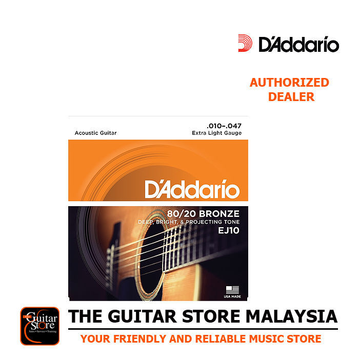 10-47 Extra Light, 80/20 Bronze Acoustic Guitar Strings