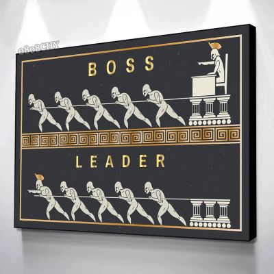 สร้างแรงบันดาลใจ Wall Art - Be A Leader ภาพวาดผ้าใบ-Boss Leader โปสเตอร์แรงบันดาลใจพิมพ์ภาพสำหรับ Modern Office Home Decor