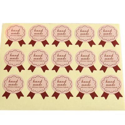 Rayua 1แผ่น/15ชิ้นสติกเกอร์กระดาษทำด้วยมือฉลากประทับตรา Craft Gift Food Cookie decal PARTY