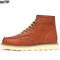 รองเท้าแฟชั่นแบบคาวบอย Red Wing รุ่นด้วยความซี้ด Mid-Top หนังแท้สีที่สลัดได้ - รองเท้าแฟชั่นกลางแจ้ง Martins Cowhide พร้อมไซส์พุ่ง ขนาด EU38-EU46 EU45 ลำลองสไตล์มอเตอร์ไซค์ Joker แฟชั่น Street รองเท้าผู้ชายแฟชั่น