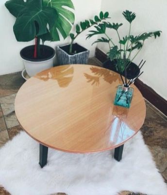 wow โต๊ะญี่ปุ่น โต๊ะกลม พับเก็บได้ ประหยัดพื้นที่ หน้ากลมขนาด24นิ้ว/30นิ้วงานสวยแข็งแรงลายไม้